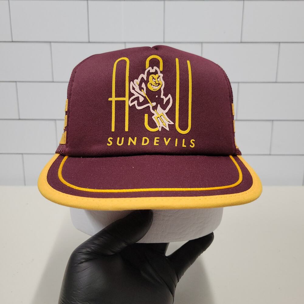 Vintage Arizona State Sun Devils ASU Hazelwood Snapback Trucker Hat NCAA 80s